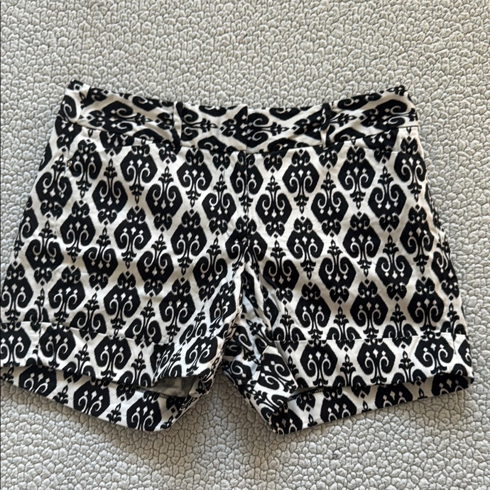 White House Black Market High Waist Black and White Shorts